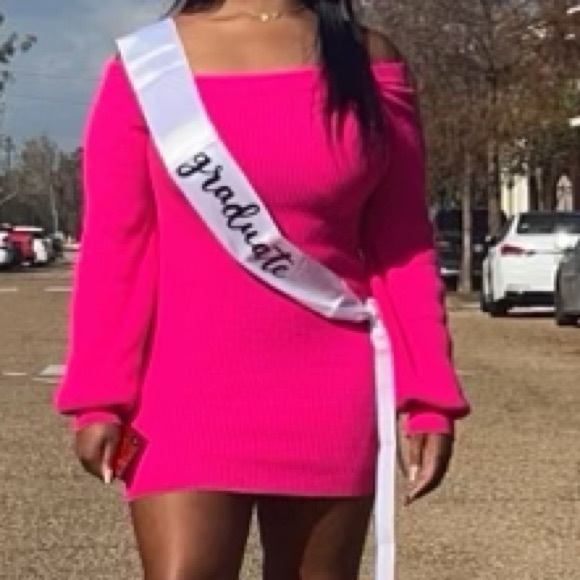 Hot Pink Sweater Dress. - Picture 1 of 3